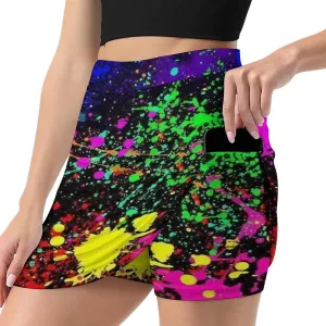 Women's High Waist A-line Short Trouser Skirt Casual Light Proof Trouser Skirt with Pocket S-3XL