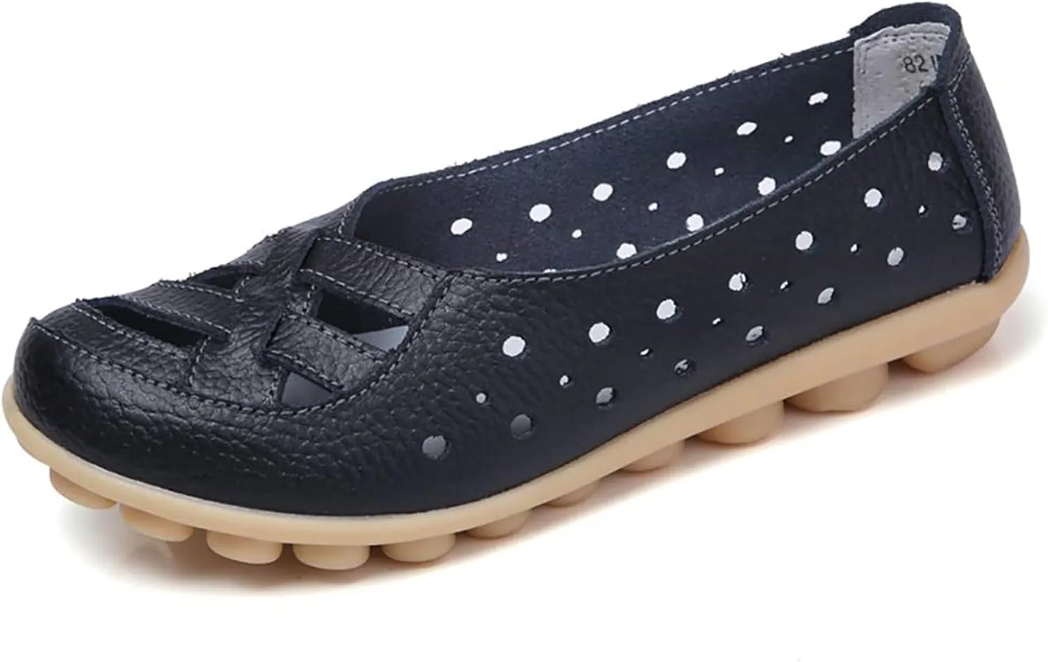 Womens Loafers Comfortable Dressy Leather Flat Sandals for Women 2025 Summer Orthopedic Sandals, Comfort Walking Slip On Loafers Hollow Out Breathable Shoes Casual Fashion Flats