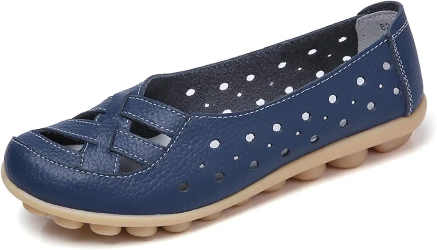Womens Loafers Comfortable Dressy Leather Flat Sandals for Women 2025 Summer Orthopedic Sandals, Comfort Walking Slip On Loafers Hollow Out Breathable Shoes Casual Fashion Flats