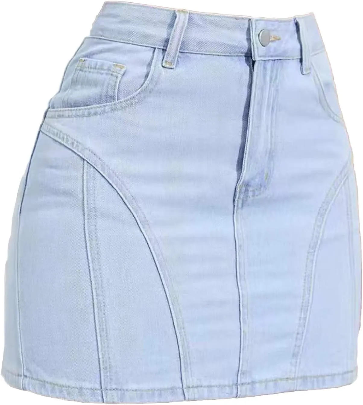 Women's Mini Denim Skirt High Waisted Washed Jean Skirts
