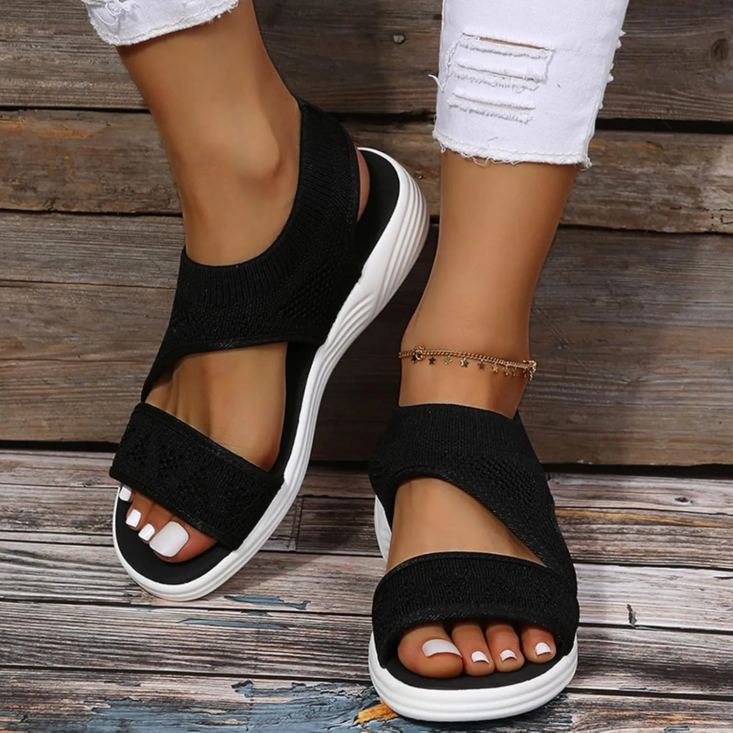 Womens Orthopedic Sandals Comfortable Dressy Walking Platform Ankle Strap Shoes Casual Wedge Shoes with Arch Support Beach