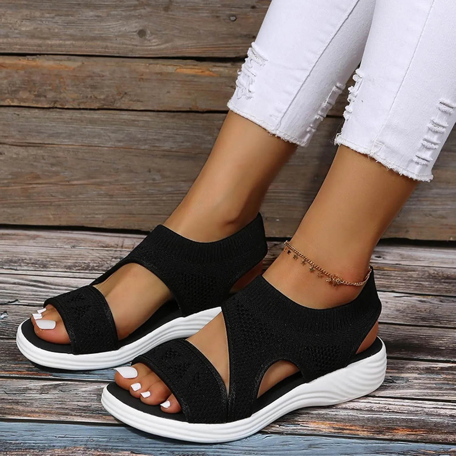 Womens Orthopedic Sandals Comfortable Dressy Walking Platform Ankle Strap Shoes Casual Wedge Shoes with Arch Support Beach