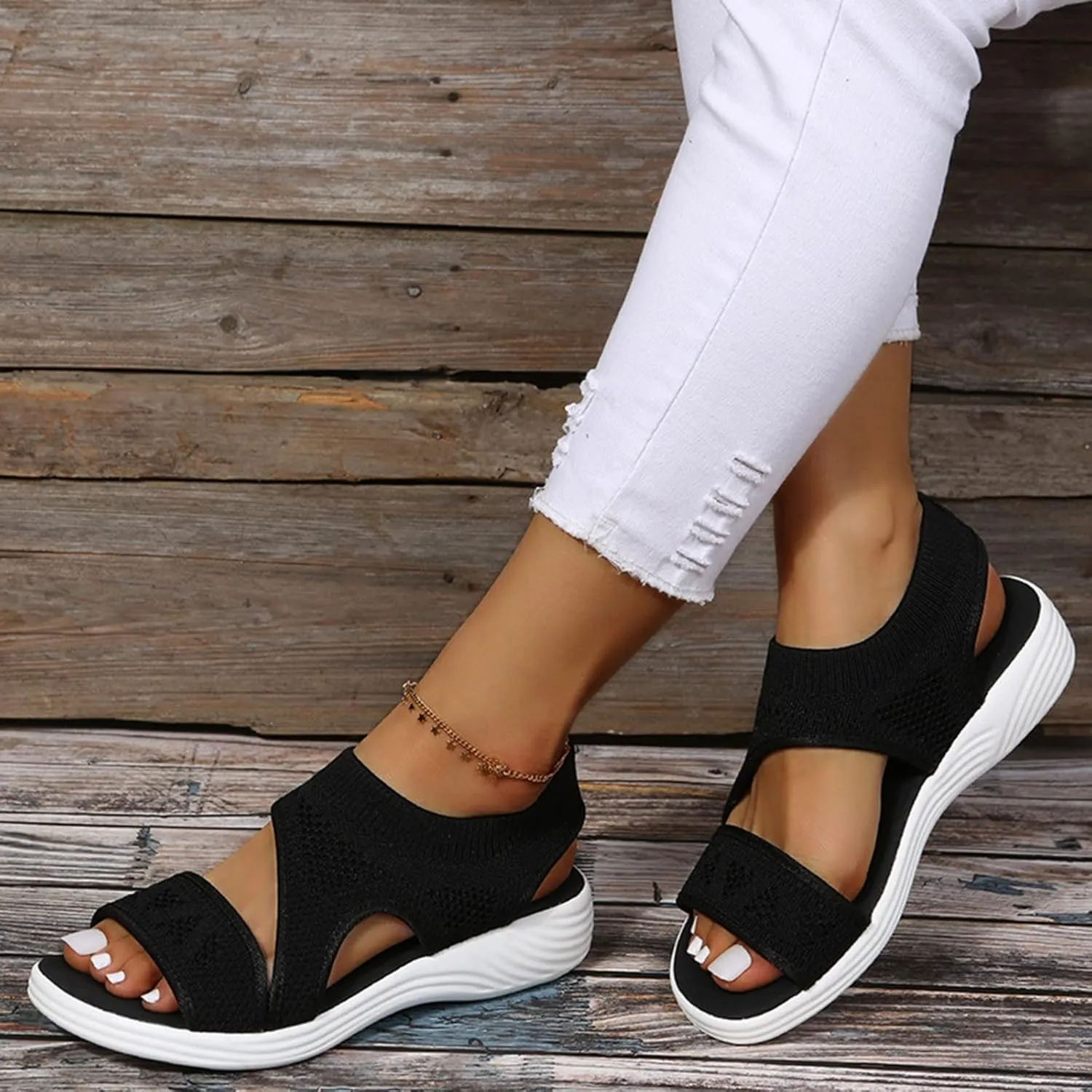Womens Orthopedic Sandals Comfortable Dressy Walking Platform Ankle Strap Shoes Casual Wedge Shoes with Arch Support Beach
