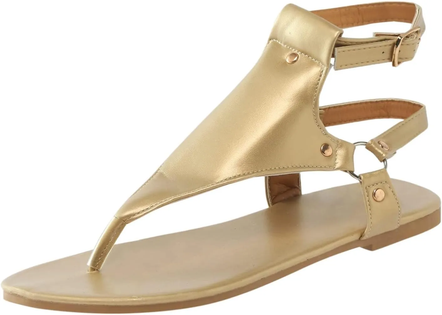 Womens Sandals Flats Shoes Summer Beach Bohemian Ankle Walking Strap Casual Flip Flops Comfortable Casual Slip on Beach Flat Sandal