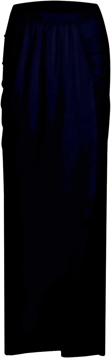 Womens Skirts Midi Length Basic Pleated High Waisted Wrap Ruched Bodycon Trendy Summer Asymmetrical Pencil Skirt
