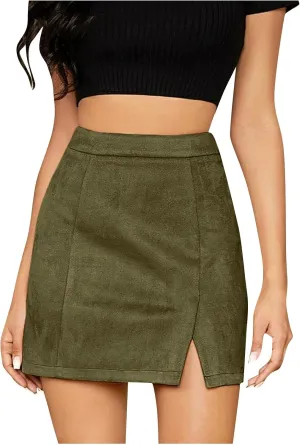 Women's Skirts Summer Casual Sexy Y2K Solid Slim Mini Skirts with Zipper