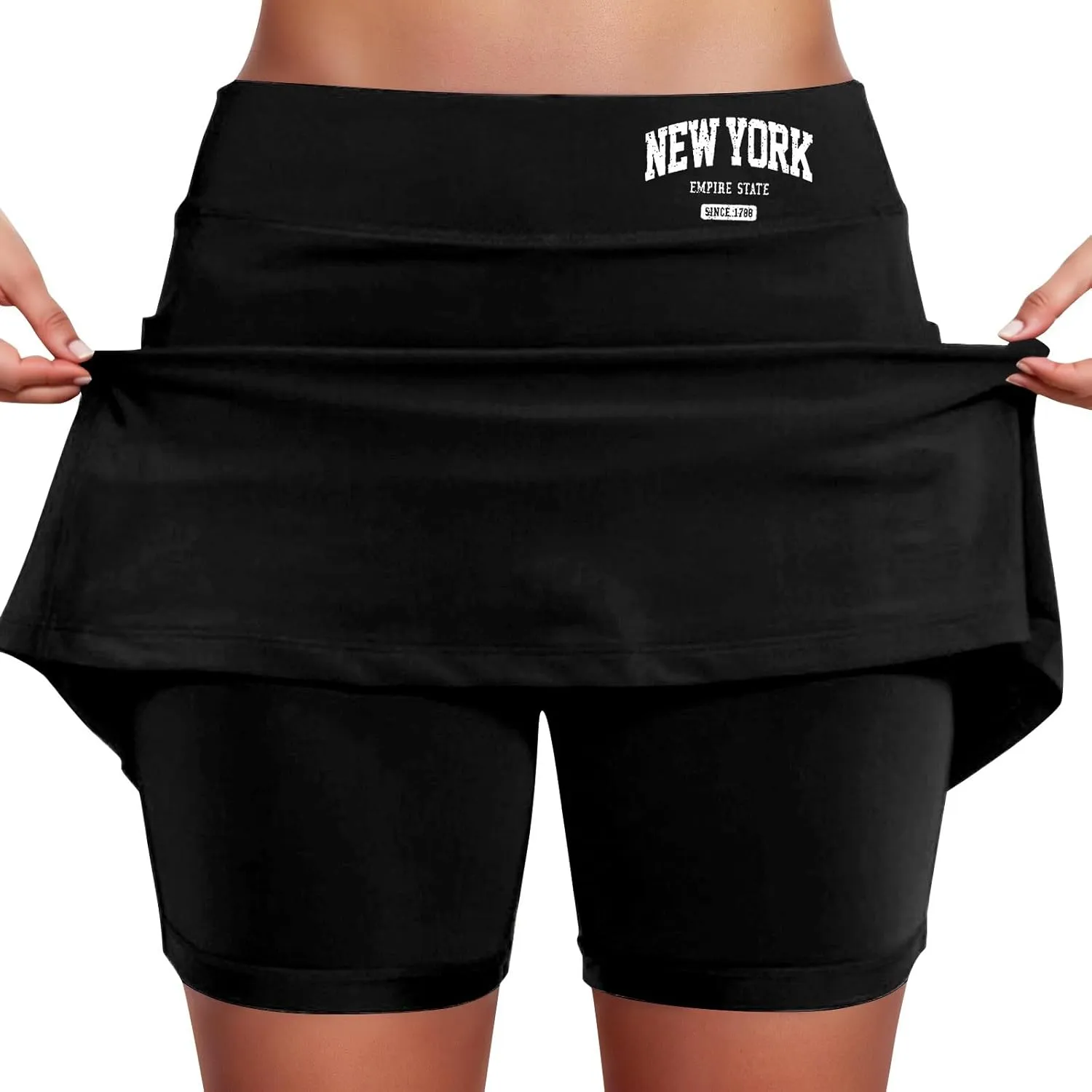 Womens Skorts with Pockets Tummy Control Activewear Tennis Skort Shorts 2 in 1 Summer Workout Golf Skirt with Pockets