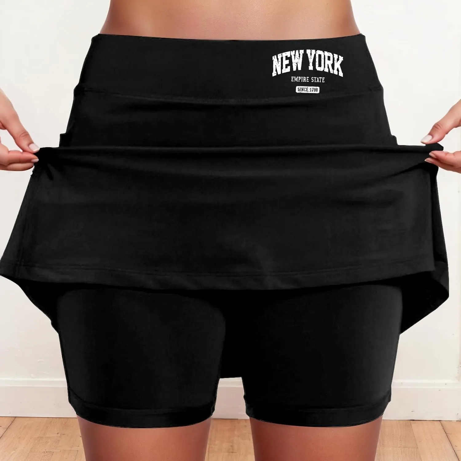 Womens Skorts with Pockets Tummy Control Activewear Tennis Skort Shorts 2 in 1 Summer Workout Golf Skirt with Pockets