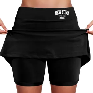 Womens Skorts with Pockets Tummy Control Activewear Tennis Skort Shorts 2 in 1 Summer Workout Golf Skirt with Pockets