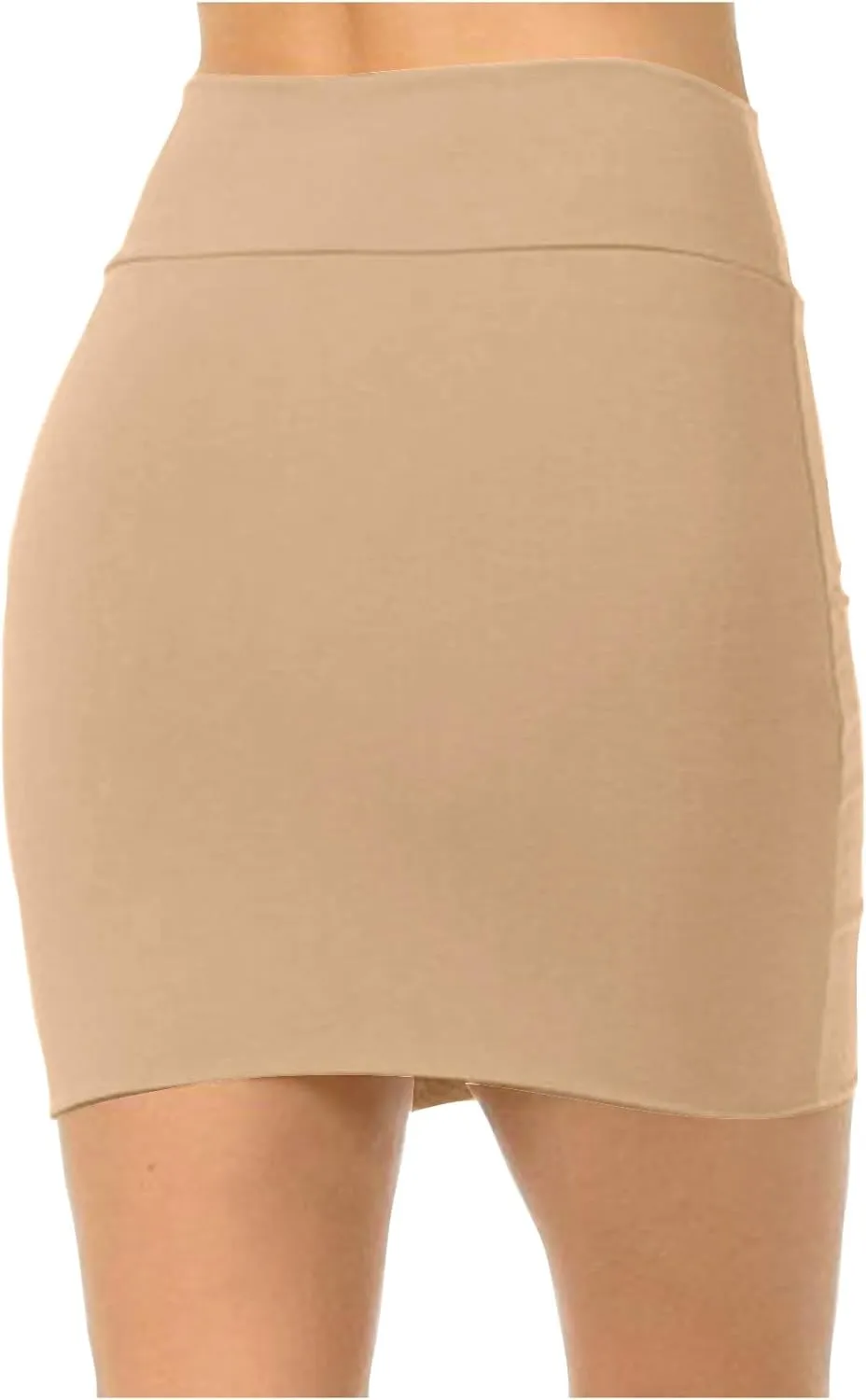 Women's Tube Pencil Mini Skirt, Solid Color Simple High Waisted Stretchy Petticoat Bodycon Sexy Club Party Clothes