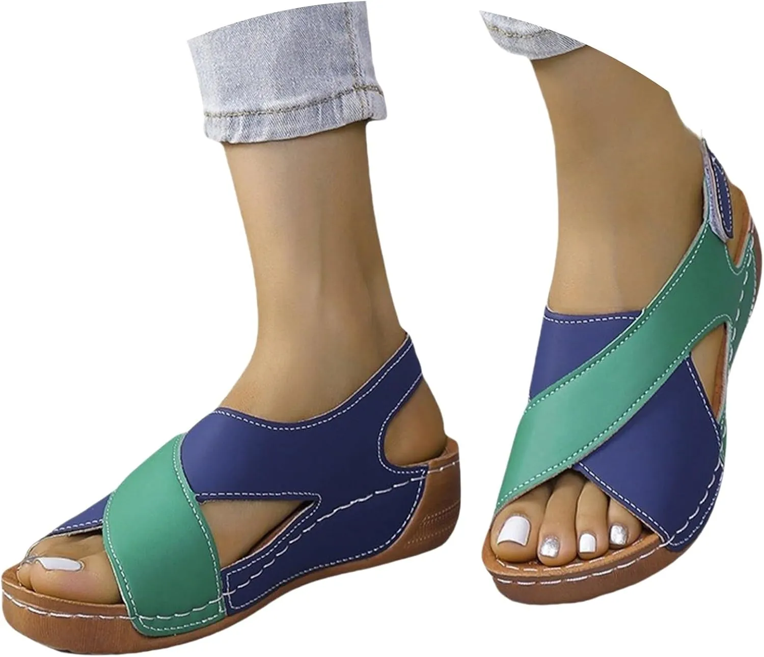 Women's Wedge Orthopedic Sandals 2025, Womens Crisscross Strap Open Toe Summer Shoes,Comfortable Orthopedic Sandals with Arch Support