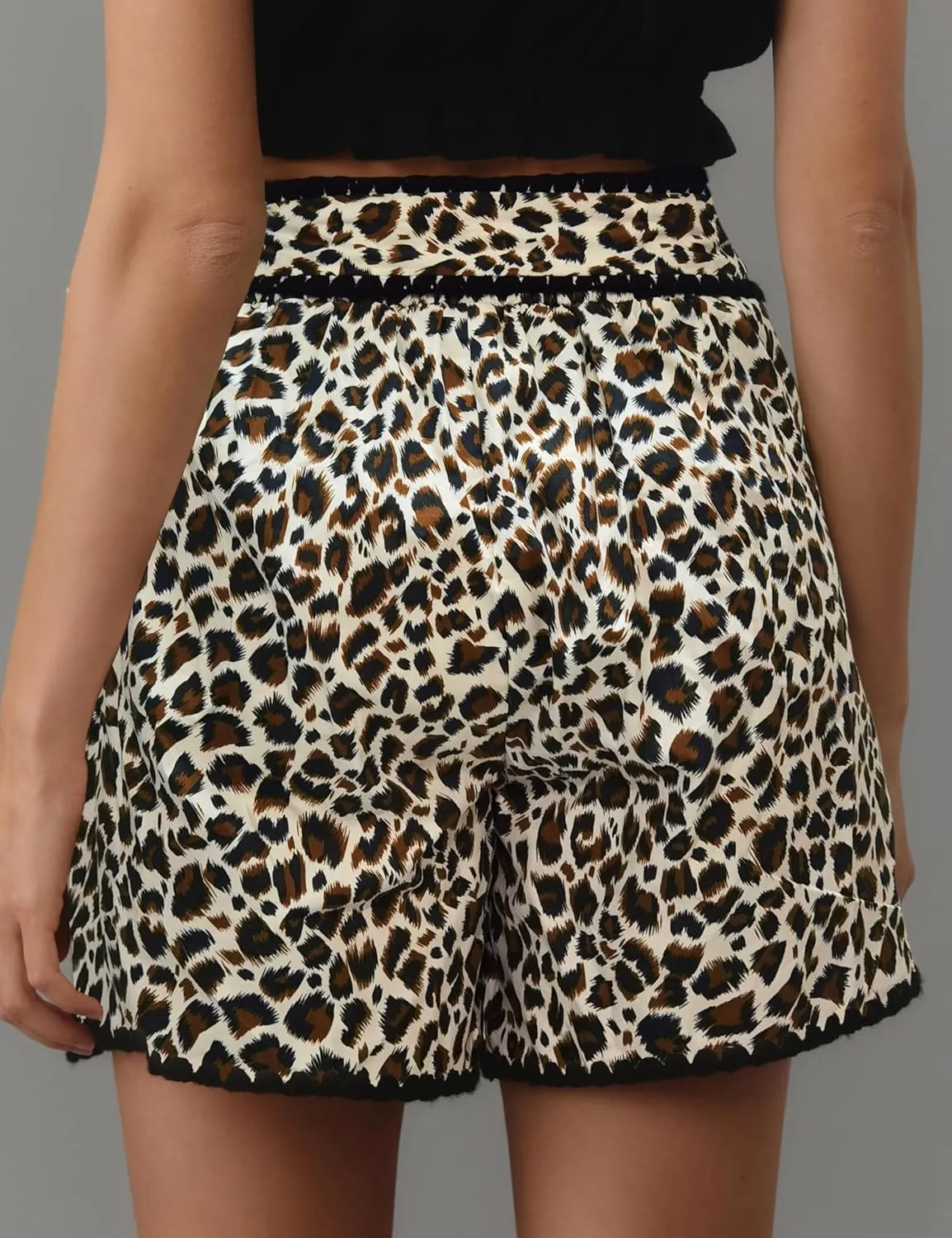 Womens Wrap Skort Printed Skirt Elastic Waist Short Mini Skirts with Side Tie