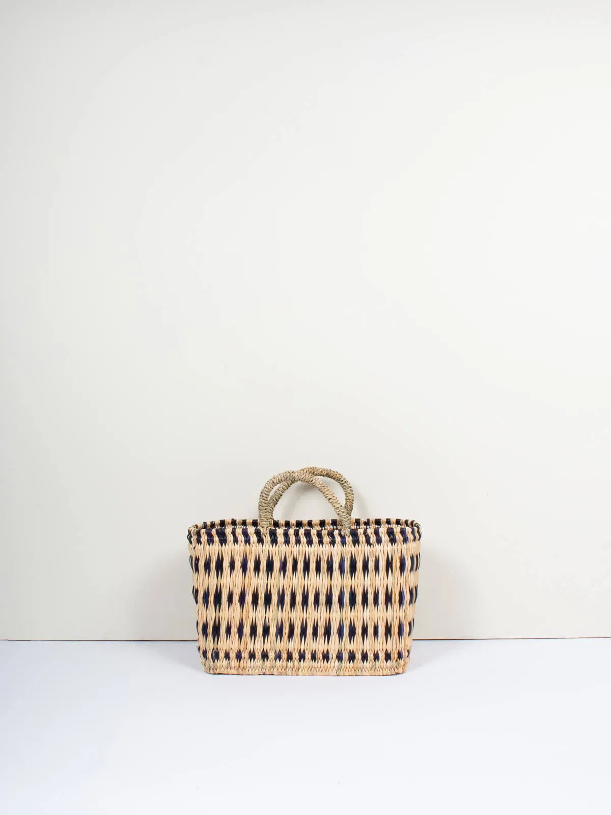 Woven Reed Basket, Indigo